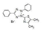 MTT MTT, 3-(4,5-Dimethyl-2-thiazolyl)-2,5-diphenyl-2H-tetrazolium bromide [CAS: 2348-71-2]