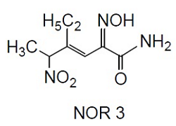 NOR 3 NOR 3, (+)-(E)-4-Ethyl-2-[(E)-hydroxyimino]-5-nitro-3-hexenamide [CAS: 163180-49-2]